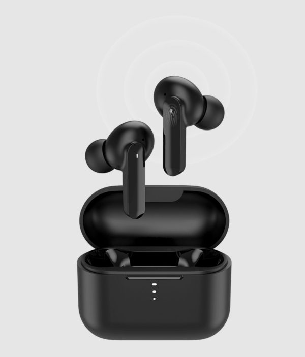 QCY T10PRO TWS BLACK Dual Driver 4-mic noise cancel. True Wireless Earbuds - Quick Charge 600mAh - I