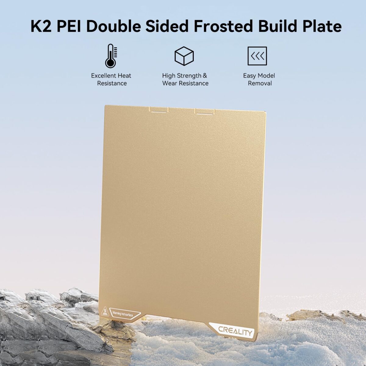 Creality K2 PEI Double Sided Frosted Build Plate 270x293 Creality K2 PEI Double Sided Frosted Build Plate 270x293