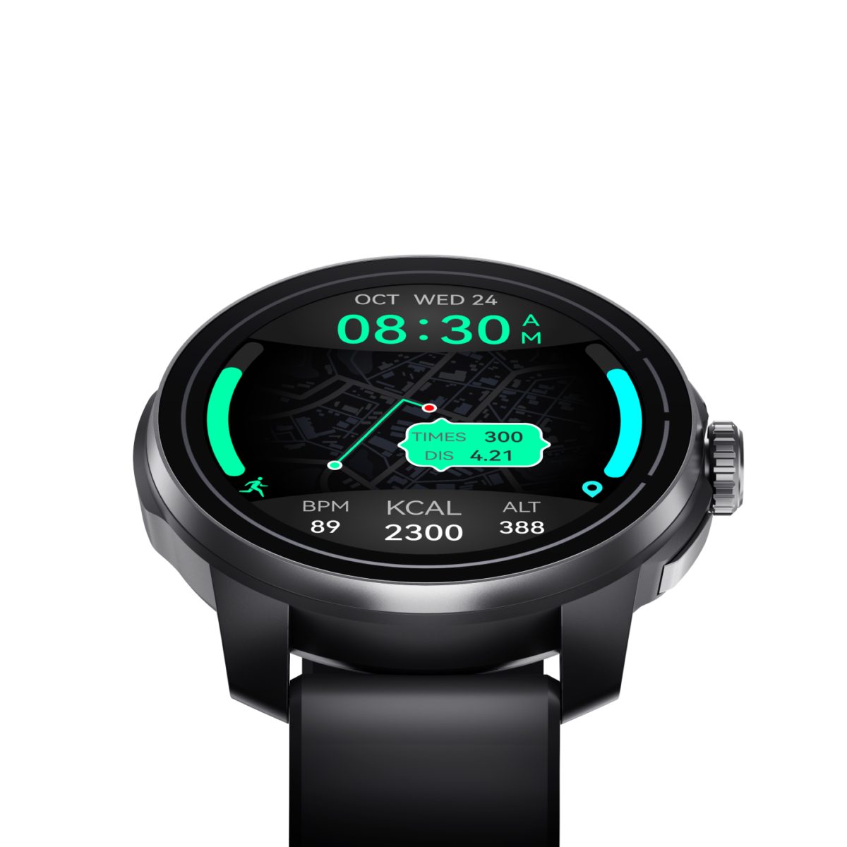 QCY Track S10 Watch Black 1,43 AMOLED HD Dual Band 6 Sat GPS, Gyroscope Geomagnetometer