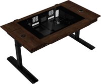 Lian Li DK07X Wood - Motorized Standing Desk Station - E-ATX-x2 (Single or Dual E-ATX PC Desk)